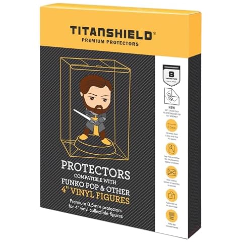 TitanShield 0.5mm Pop Protectors Sleeve Case Compatible with Funko - 4" Inch Pop! Vinyl Figures (8 Pack) Cover