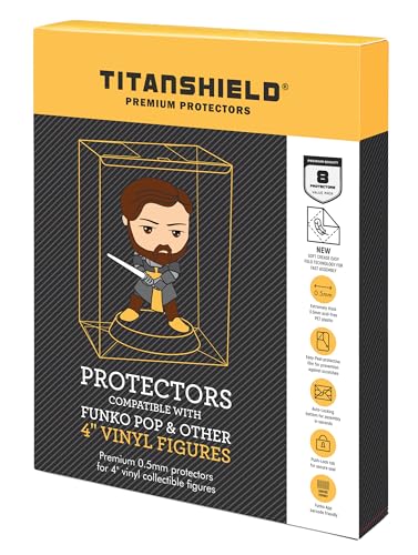 TitanShield 0.5mm Pop Protectors Sleeve Case Compatible with Funko - 4 Inch Pop! Vinyl Figures (8 Pack)
