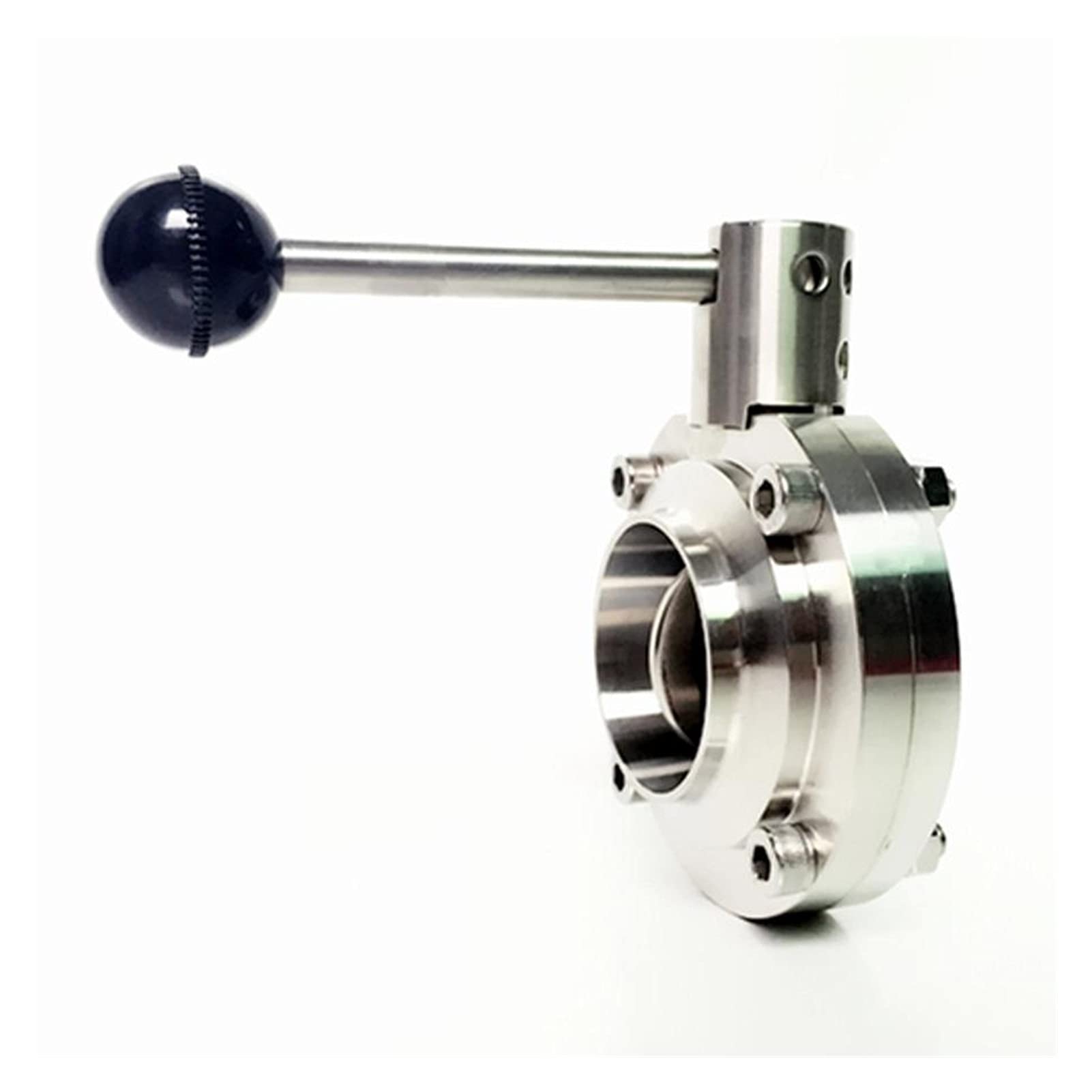 JNURGWLYH Ball Valve Hot And Cold Water Stop 89mm 3.5 Inch Pipe Outer Diameter Butt Welding Sanitary Butterfly Flow Control Valve SUS 304 Stainless Steel
