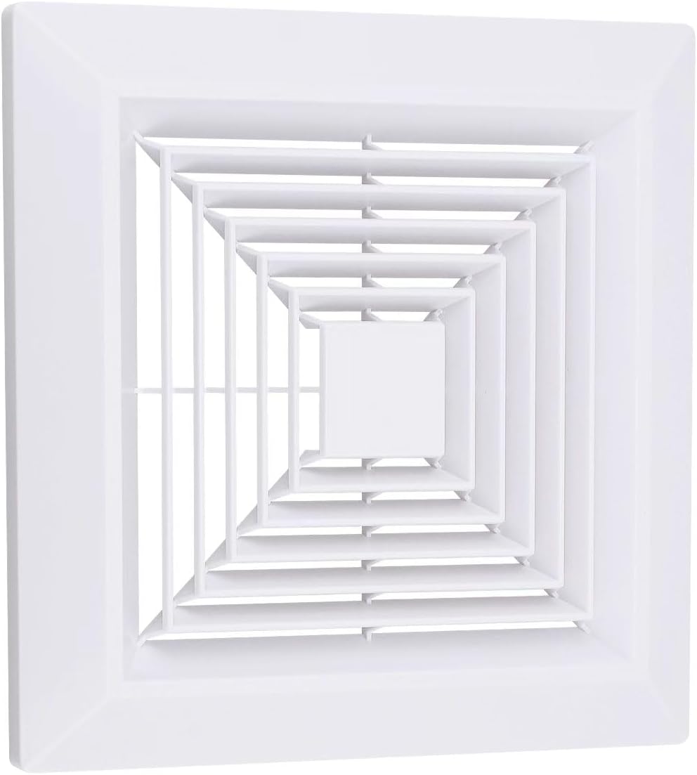 Bathroom Exhaust Fan Cover 12x12 Inches with Spring for Br-oan Nu-Tone Square Ceiling or Wall Mounted Exhaust Fan, Ceiling Fan, Grille, Air Diffuser, Diverter Ventilation Hood,1 Piece