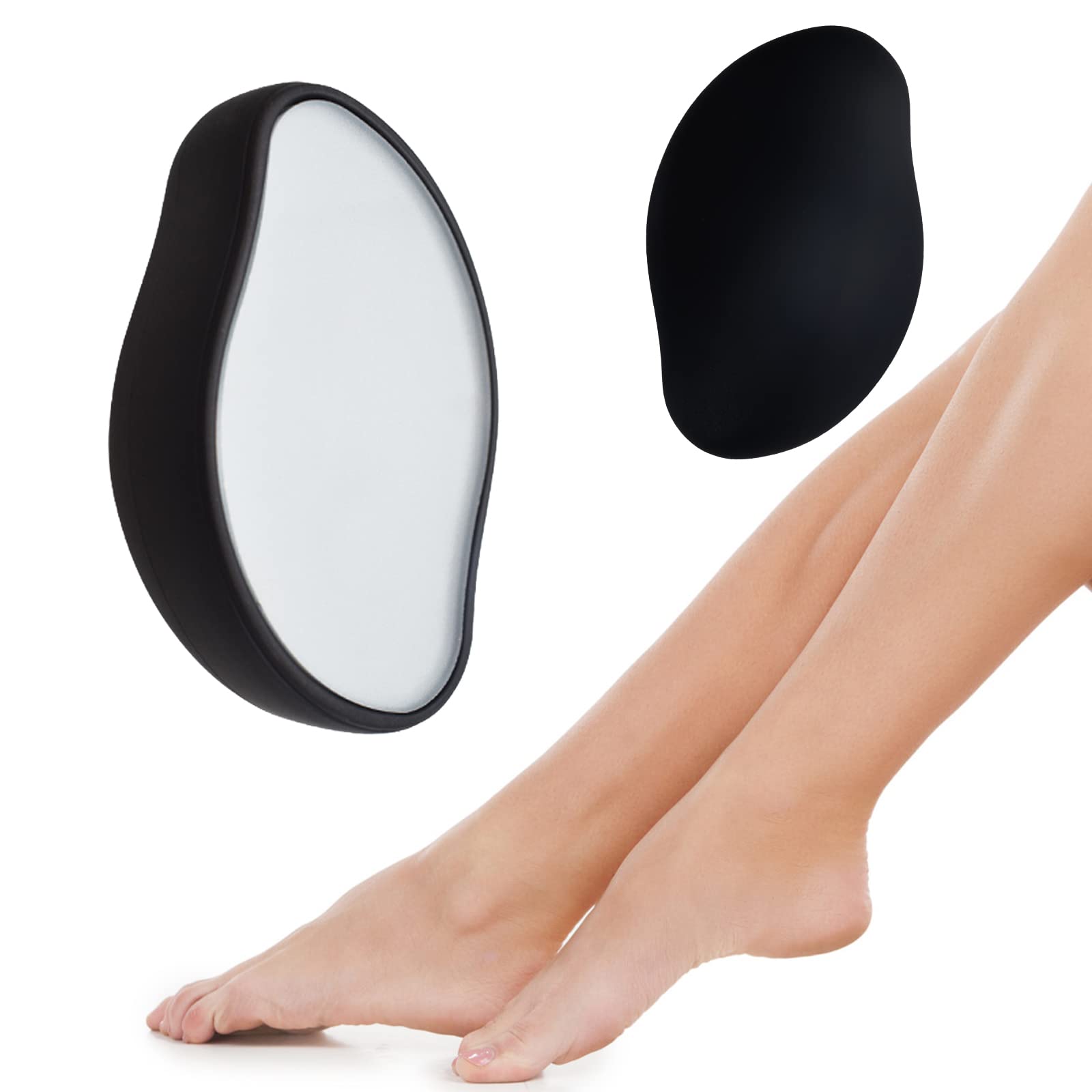 Crystal Hair Eraser, Painless Magic Remover for Women Men, Exfoliator Tool for Arms Legs Back Body Any Part (Black)