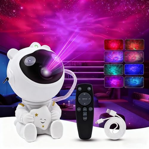 Tierwarf Astronaut Galaxy Light Projector Remote Control USB Powered 360 Adjustable Spaceman Head for Room Decoration Best Gifts for Children and Adults