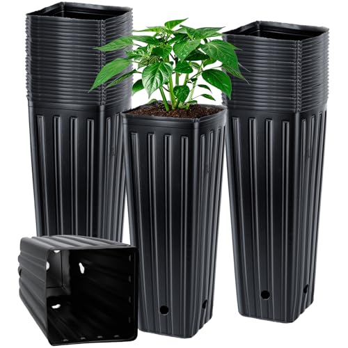 ENPOINT 50PCS Tree Pots - 11.8" H x 3.9" W Tall Nursery Pots for Plants Indoor or Outdoor Gardening with Drainage Holes