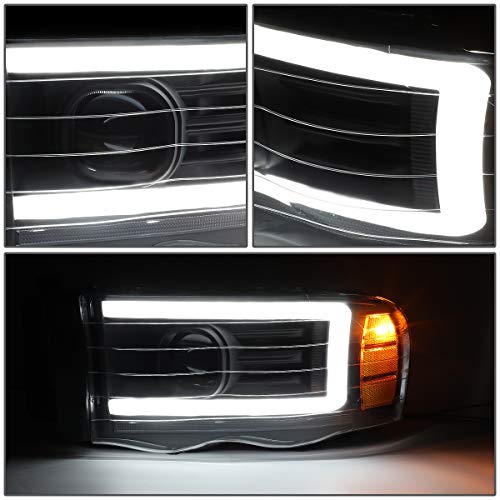 Dna Motoring Hl-Lb-Dr02-Bk-Cl1 Black Led Drl Sequential Turn Signal Projector Headlights Replacement For 02-05 Ram #TOP2