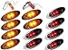 6 RED + 6 Amber 2" AutoSmart KL-15114 Oval LED Clearance/Side Marker Light with Chrome Bezel for TRUCK TRAILER Set of 12