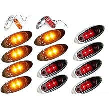 6 RED + 6 Amber 2" AutoSmart KL-15114 Oval LED Clearance/Side Marker Light with Chrome Bezel for TRUCK TRAILER Set of 12