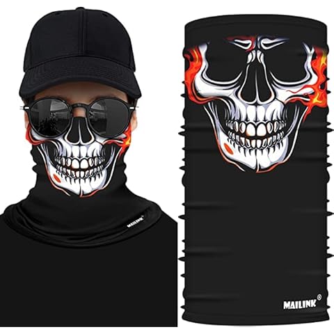 Skull Face Mask Bandanas, Neck Gaiter, Headwear, Magic Scarf, Headband for dust Sun Wind, Balaclava, Bandana, Headband Fishing, Hunting, Running, Motorcycling, UV Protection, Great for Men & Women Cover