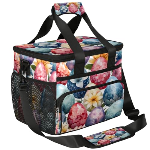 Insulated Picnic Backpack Lunch Box for Women Men Picnic Basket Tote Lunch Bag Picnic Bag Portable Lunch Bags for Picnic, Beach, Work, Trip,Office, Camp Eggs of Easter Day