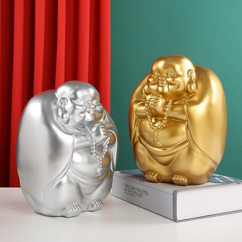 Miniatura 5 de Buda Decoración Artesanía China Maitreya Buda Resina Creativa Resina Alcancía de la Suerte Entrada del Hogar Año Nuevo Auspicioso Regalos Decorativos