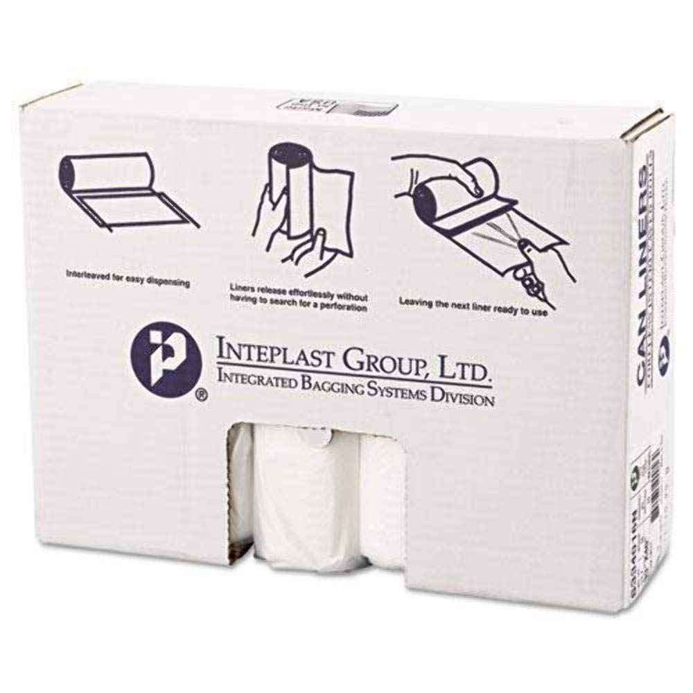 Inteplast GroupHigh-Density Can Liner, 33 x 40, 33gal, 16mic, Clear, 25/Roll, 10 Rolls/Carton