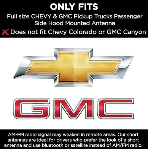 Ecoauto ANT-GMC-CHROME Car Antenna Replacement Fits All Chevy & Gmc Truck Model Years - Radio Antenna thumb #2