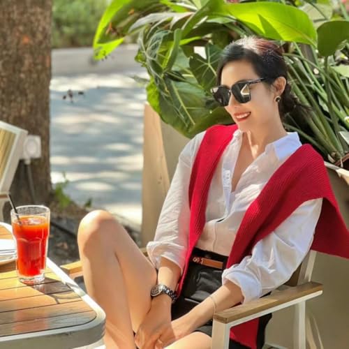 Image of WaJuemy Sweater Shawl Wraps for Women Sweater Knitted Knotted Shawls Travel Casual Scarf Cape Shoulder Tops Fashion Wrap
