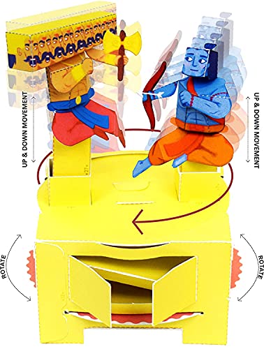 Image of Crackles STEAM Toys- DIY 3D Paper Model Automata Bot with Animated Movements Indian Mytholog Series (Ram & Ravan Duel) - Pack of 10 for Birthday Return Gifts