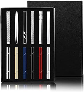 ADRAMATA 12Pcs Tie Clip for Men Silver Black Gold Tone Tie Pin for Regular Ties Classic Tie Bar Necktie Wedding Meeting Tie Clasps Business Tie Clips with Gift Box Mens Gift for Father Dad