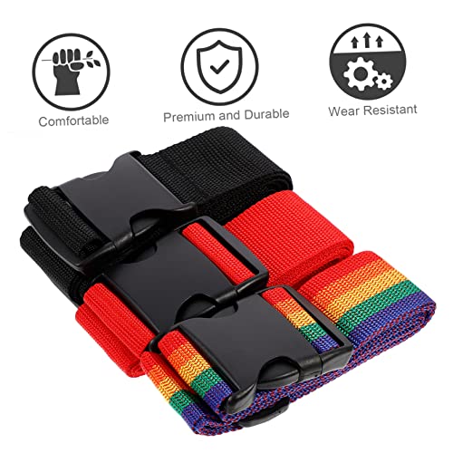 Yardenfun 3 peças com cordas de liberação, cinto elástico para serviço de viagem, colorido, conector