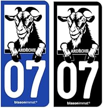 blasonimmat Autocollant Plaque d'immatriculation 07 Ardèche - Authentique II