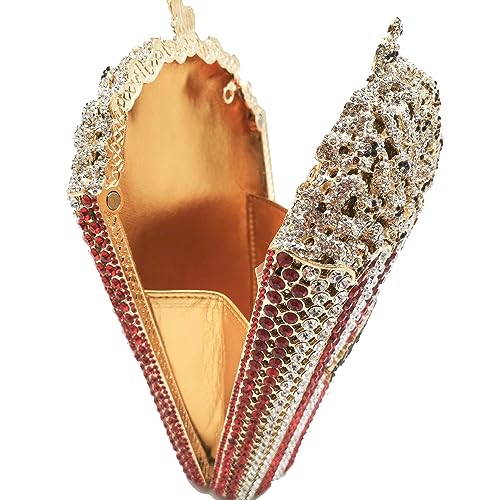Image of DJBM Luxury Women Popcorn Rhinestone Evening Bag Funny Crystal Handbag Novelty Diamond Clutch Purse for Evening Party Prom