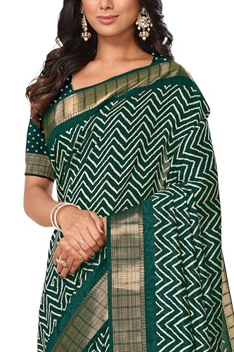 Image of MIRCHI FASHION Women Saree Cotton Silk Batik Block Printed | Breathable Office Wear and Regular Use Sari with Blouse Piece