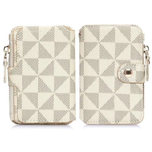 Premium Slim Leather Card Holder Wallet for Women - Compact Travel Card & ID Case in Off White - Image 9