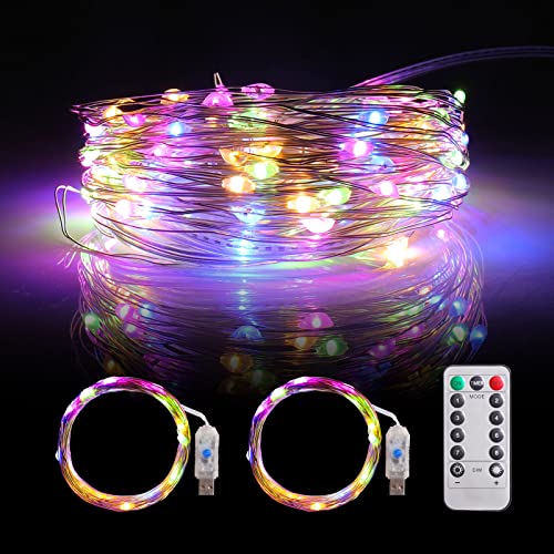 Guirlande lumineuse 100 LED 10m USB multicolore avec télécommande