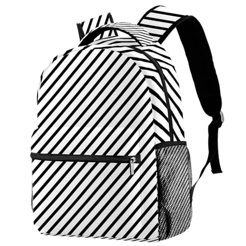 Sac à dos d'école motif sergé à rayures géométriques