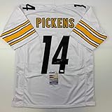 Autographed/Signed George Pickens Pittsburgh White Football Jersey JSA COA