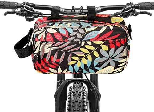 Axiniu Bike Handlebar Bag,Multi-functional Waterproof Resistant Mountain Bike Crossbar Front Bag Road Bike Bag Waist Shoulder Bag Bicycle Bag with 2 Shoulder Straps (Black)