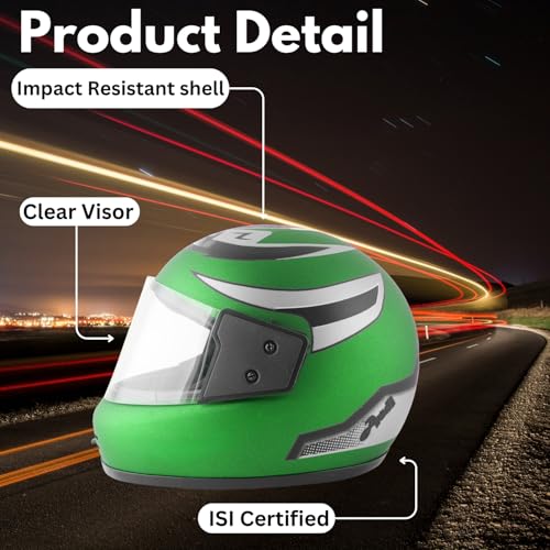 Image of Sage Square Audi Kimi Full Face Helmet | ISI Certified | Clear Visor | Ultra Comfort Inner Padding Extra Comfort & Stylish
