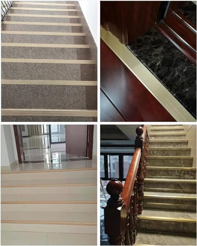 Heavy-Duty Aluminum Floor Trim Strip for Step Tread Edge Protectors, Non-Slip L-Shaped Corner Guard Edging, 150cm (59in) - Durable Floor Joining Solution