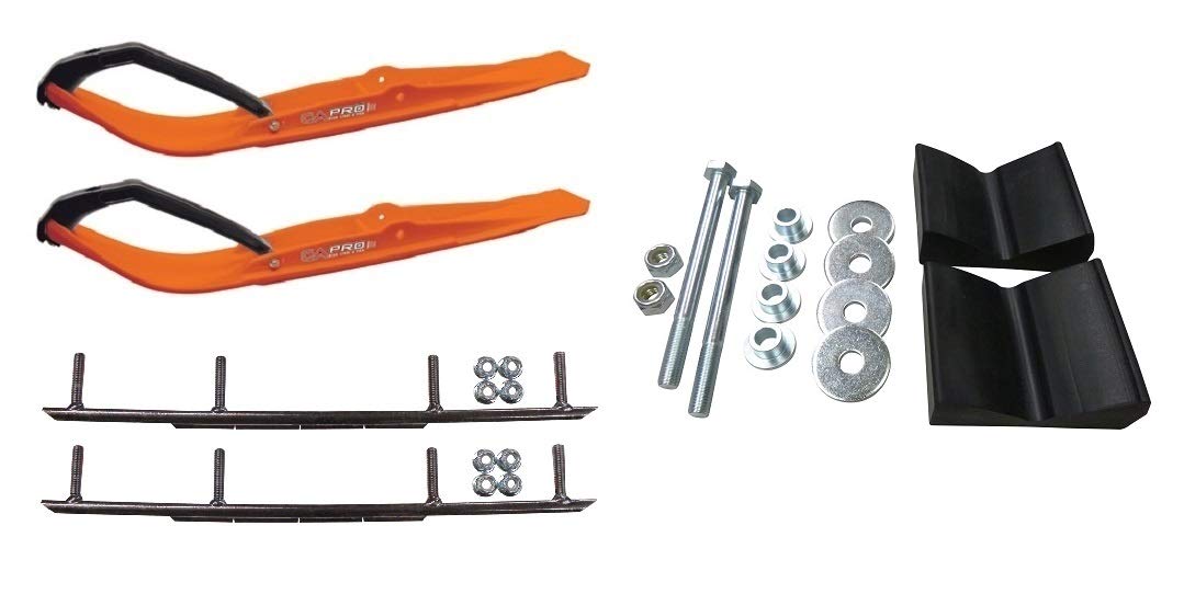 C&A Pro Orange Razor Snowmobile Skis w/ 8