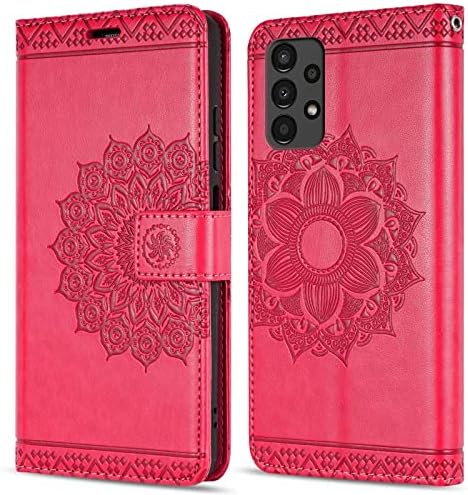 betterfon Case for Samsung Galaxy A13 4G – Mobile Phone Flip Case Protective Case Premium PU Leather – with [Card Slots] – Red