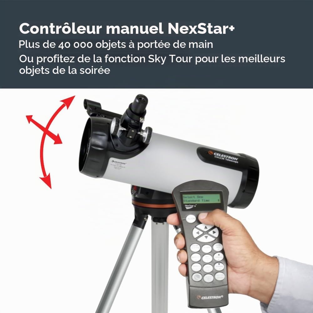 Celestron 31150 LCM 114 Series Télescope réflecteur de Newton informatisé, argenté