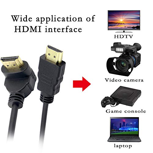 Image of Right AngleHDMI Coiled Cable,90A‚ Down Angle HDMI Male to HDMI Male Spring Spiral Cable Support 3D 1080P YOUCHENG for Camera, Monitor