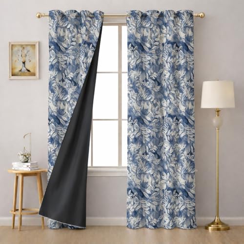Image of STITCHNEST 'Whispering Gardens Series' Premium Heavy Polyester 100% Blackout Curtains 7 Feet Long Set of 2 | Door Curtain 7 Feet x 4 Feet | Perfect for Home Decor