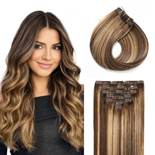 Missme Clip In Hair Extensions Real Human Hair,14in 110g 7pcs