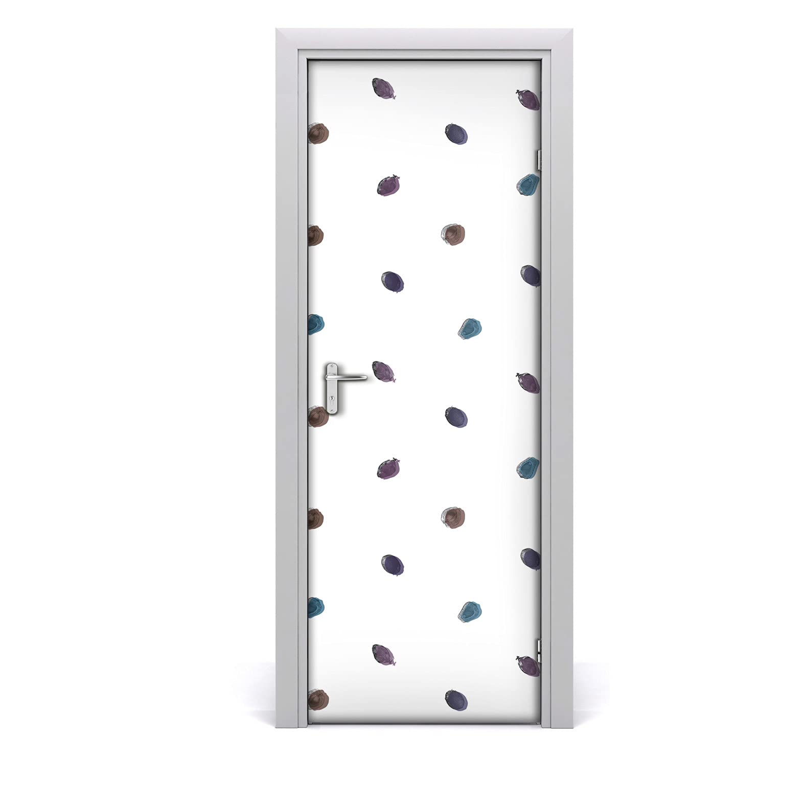 Papier peint sur la porte lavable et adhésif dot botanique