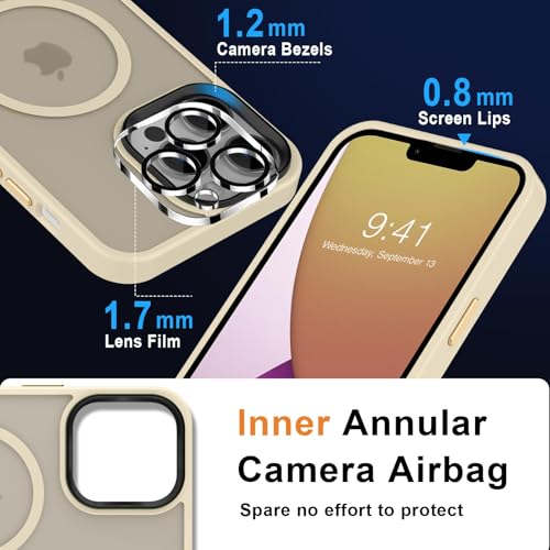Image of MOCCA Magnetic Shockproof for iPhone 13 Pro Max Case,Light Gold