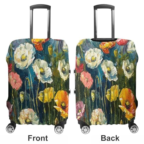 Dark Green Plants Travel Luggage Cover Washable Anti-scratch Suitcase Protector Dustproof Protective Cover Case for Wheeled Luggage Fits 19-32 Inch Luggage3