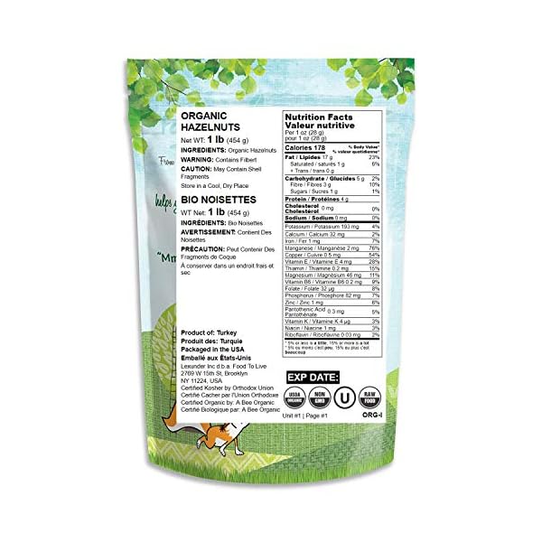 Organic-Hazelnuts-Filberts-by-Food-to-Live-Raw-No-Shell-Kosher-Bulk--1-Pound Organic Hazelnuts, 1 Pound – Non-GMO, Raw Filberts, Whole Nuts, Shelled, Unsalted, Kosher, Vegan, Bulk. Crunchy, Wholesome Snack. Rich in Vitamin E, Protein. Great for Baking, Trail Mixes