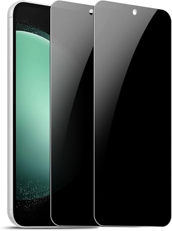 2 Pack Privacy Screen Protector for Samsung Galaxy S23 FE [27 Anti-Spy] Ultra Thin 9H Dual-Glass Coated PET FilmFingerprint sensor doesnt work with a privacy filterUnbreakable Scratch Resistant, Easy Install with Alignment Jig