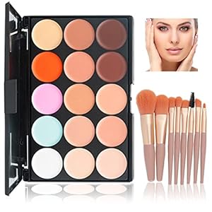 WishesMar Concealer Palette 15 Shades mit Pinseln