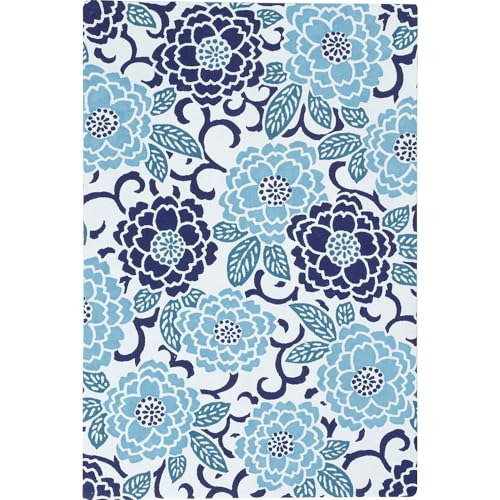 Libro Goshuin Kuretake LH10-12 grande con elegante diseño floral azul claro