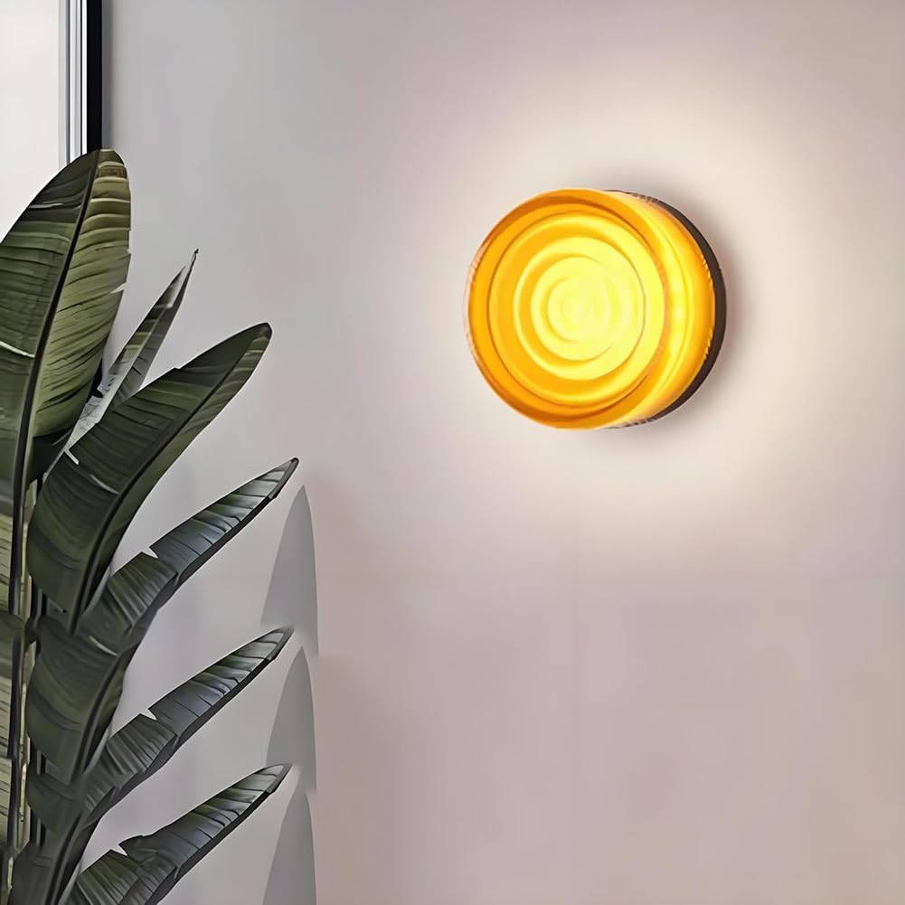 HYJAUSXB LED Wall Light Indoor Round Dimmable Lamp 3000K/4500K/6000K Modern Acrylic Lampshade for Living Room Bedroom Hallway
