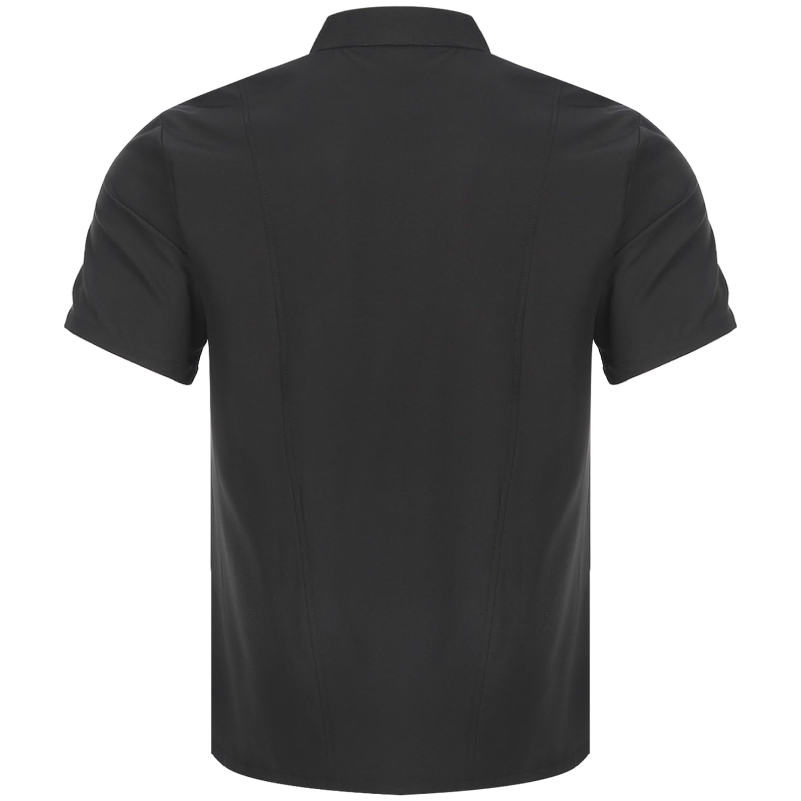YEAHDOR Chef Shirt Short Sleeve Snaps Button Chef Jacket Uniform Workwear for Men Women Kitchen Bakery Catering Hotel Black Large