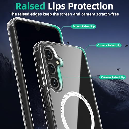 Image of ONES Magnetic for Samsung Galaxy A26 5G Slim Case, Compatible with Magsafe, Military-Grade Drop Guard, Anti-Yellowing, Shockproof Cover for Galaxy A26 5G Scratch-Resistant, Transparent