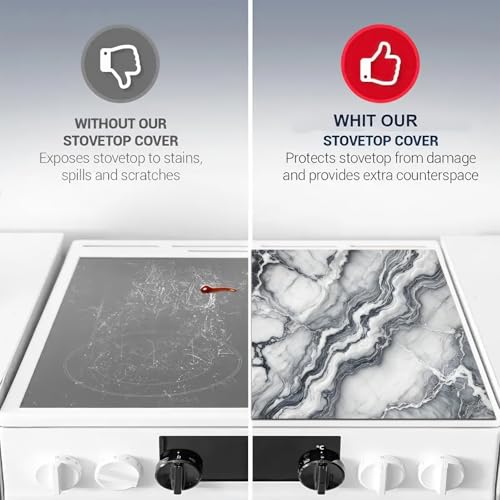 Image of HOMETITUTE Marble Stove Top Cover 28x20 Diatomite Modern Heat Mat | Electric stove decoration