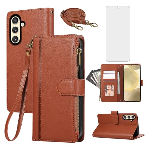Porte-cartes cuir Samsung S24 Plus protecteur écran antichoc pour ne plus perdre ses affaires