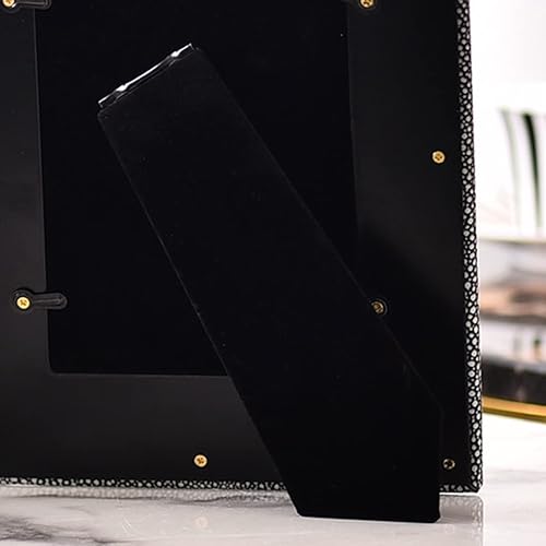 Miniatura 6 de Marco simple y moderno marco de fotos de metal azul con borde de cuero HD marco de fotos de vidrio para decoración de mesa, decoración del hogar y