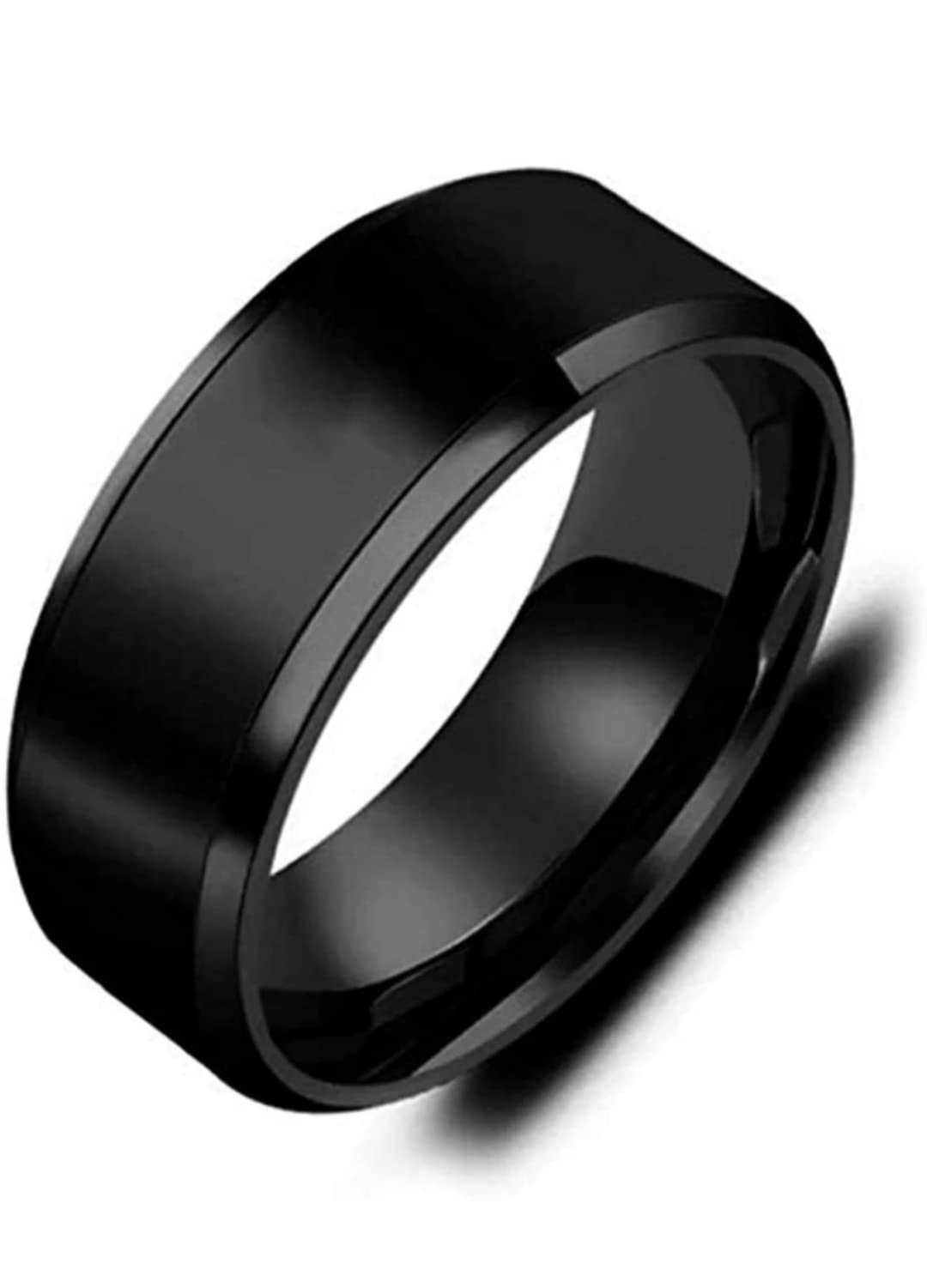 Street Studio Stainless Steel Silver and Black Ring for Men and Women (20, Black) (B09X225FZ7) Amazon Price History, Amazon Price Tracker