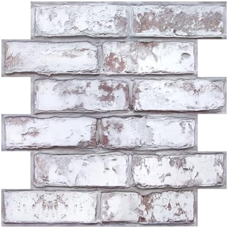 COMSTICKC 3D Faux Brick Wall Panel Peel and Stick, 10 Pcs of 12"X...